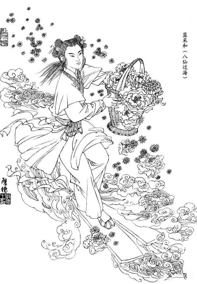 书画联盟丨工笔白描八仙过海