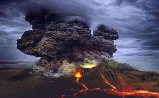 庞贝火山爆发手冲图片