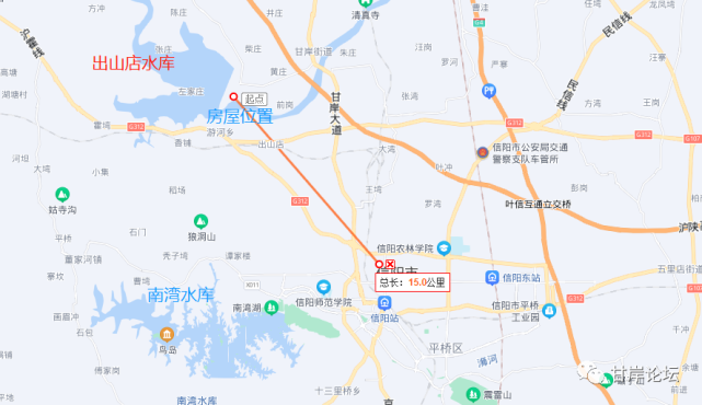 此房緊鄰信陽市出山店水庫大壩,據信陽市僅15公里,東據107國道僅6公里