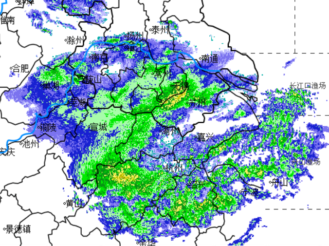 天氣雷達資料顯示很快又捲土重來降雨短暫的間歇過後今天上午都出現了