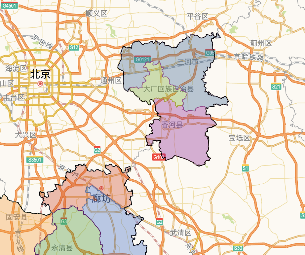北三县地图高清版图片