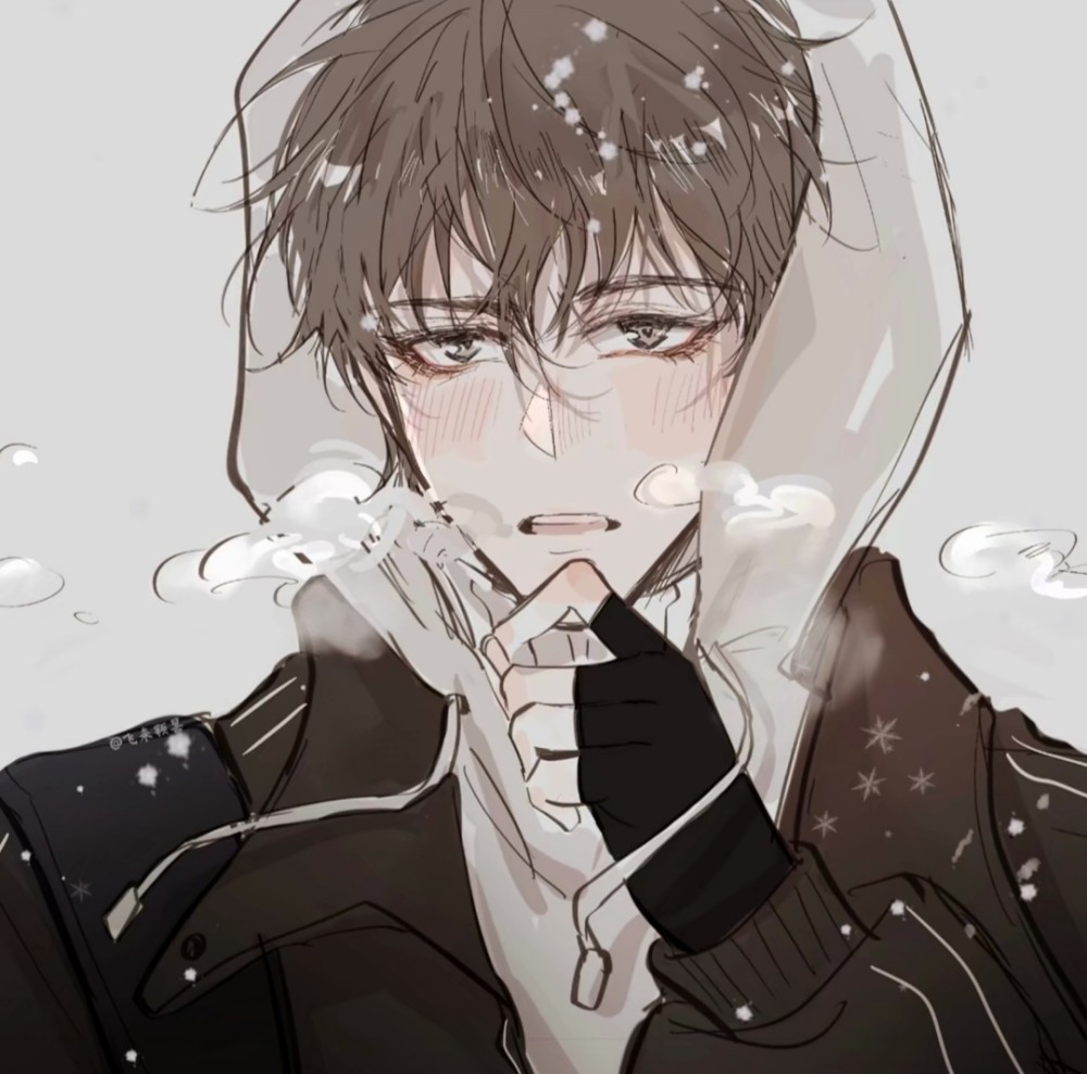 动漫男头想和你一起看冬天