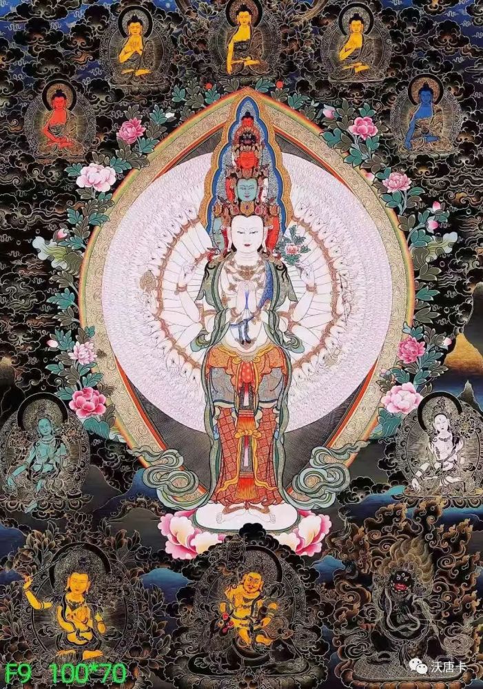 千手观音,主尊为千手观音菩萨,唐代以后,千手观音像在中国许多寺院中