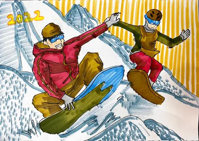 用画笔描摹冬奥故事玉泉学子用书画献礼冬奥