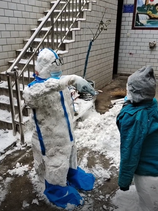 抗疫雪人图片大全图片