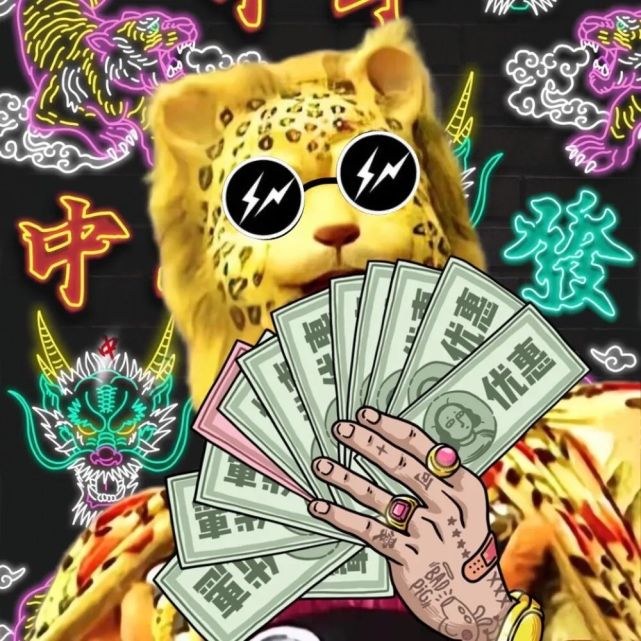 微信头像丨豹有钱,搞笑暴富金钱豹头像