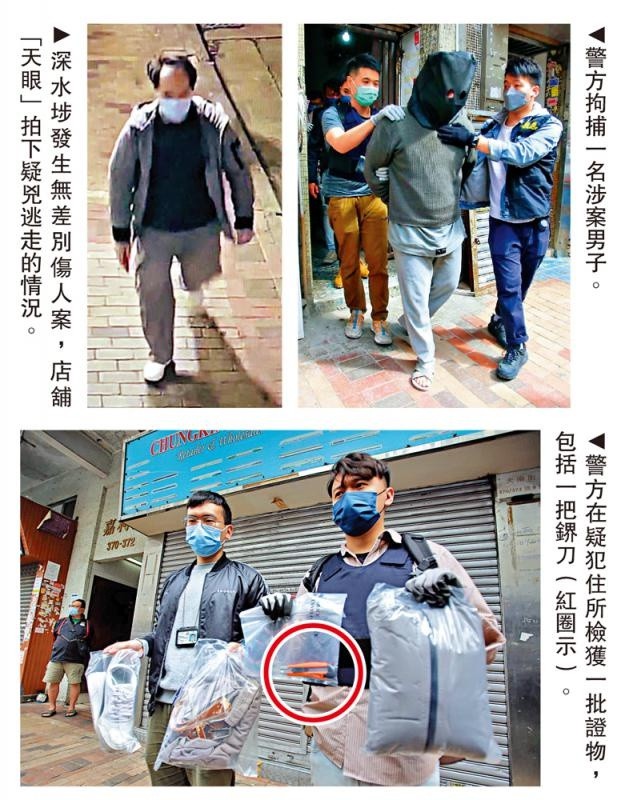 深水埗怪汉无差别鎅刀伤途人