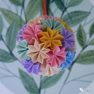 手工制作简单又漂亮的纸艺花球!