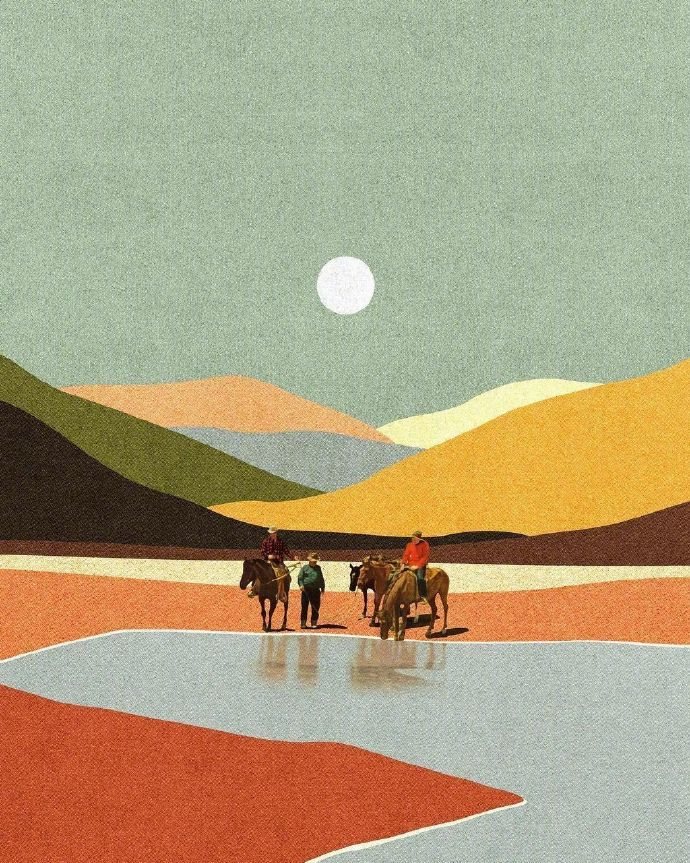 色块风景拼贴作者艺术家jessestone