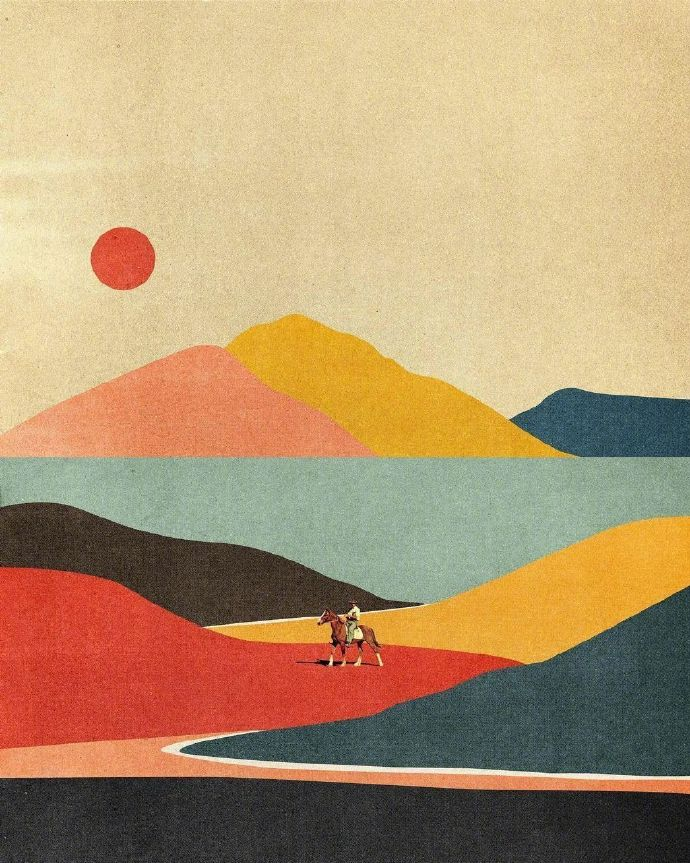 色块风景拼贴作者艺术家jessestone