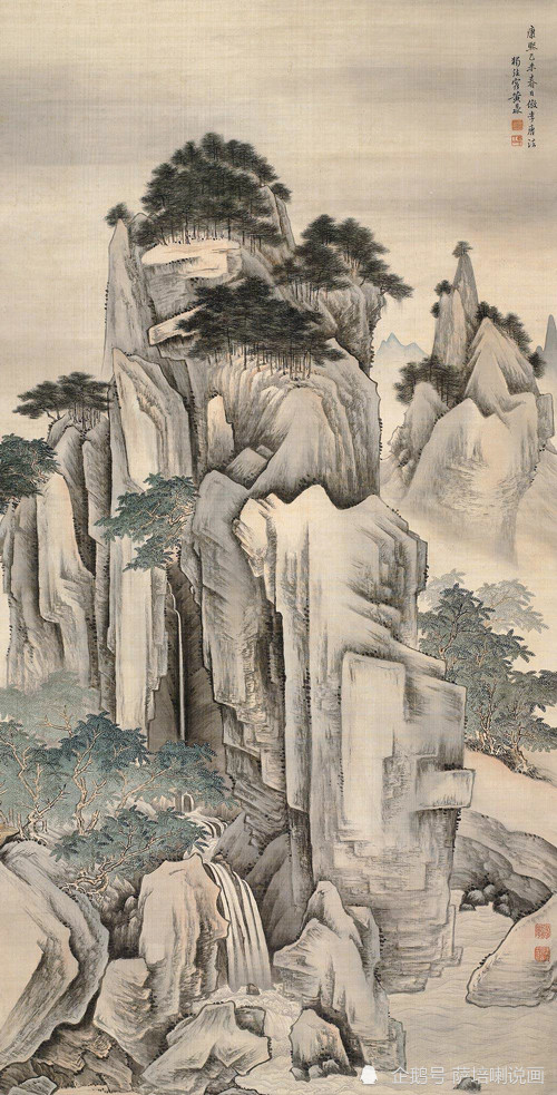 山,水,树构成的交响曲,黄鼎绘《重岩飞瀑》|黄鼎|重岩飞瀑|山水画