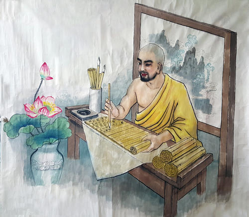 鸠摩罗什译经画像鸠摩罗什的一生可谓是跌宕起伏,他诸多身不由己,从头