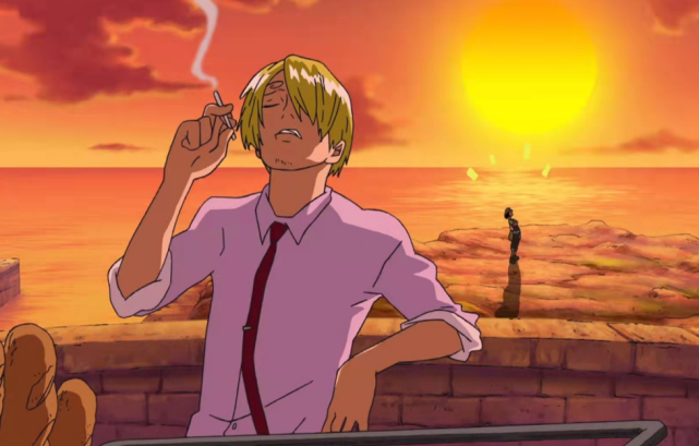 该情景被山治看到,并转述给了路飞,路飞当时很高兴,急忙要去找乌索普