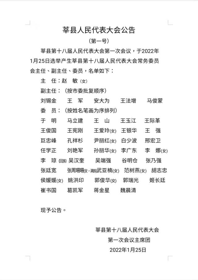 张云生当选莘县人民政府县长!
