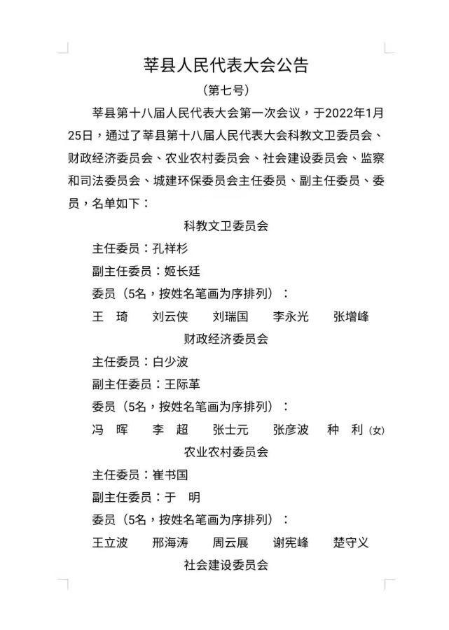 张云生当选莘县人民政府县长!
