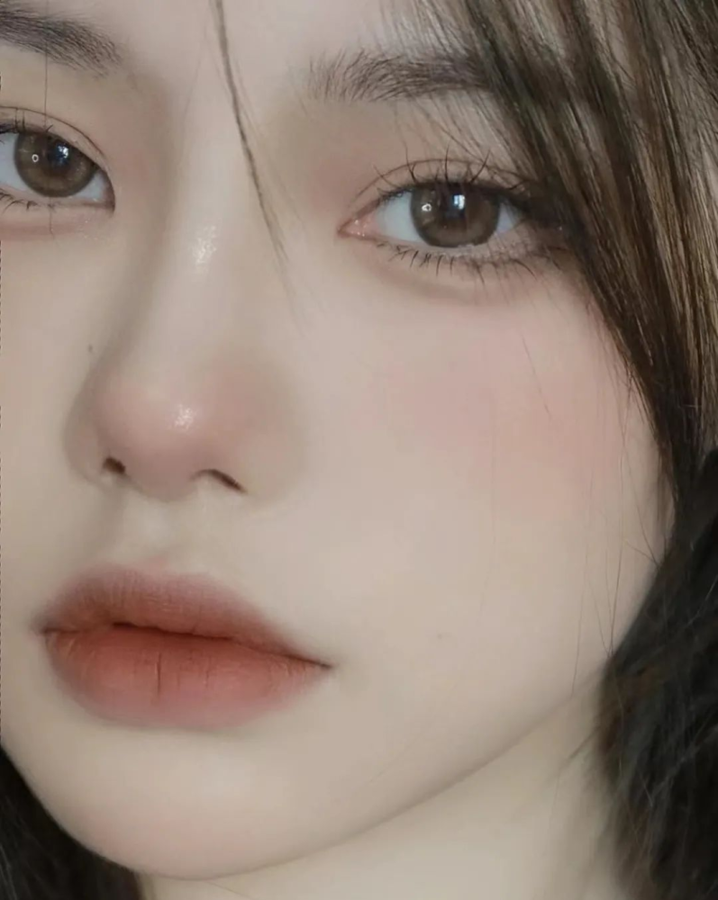 超级温柔的红豆奶茶色淡颜妆容教程氛围感绝绝子