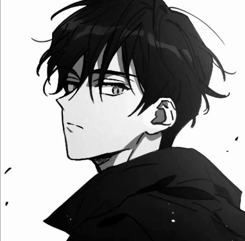 动漫头像黑白男生头像我主动闭上了双眼试图逃离这个世界