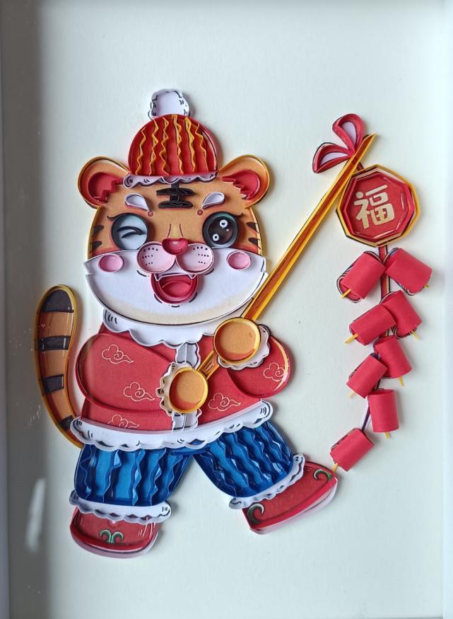 新津衍纸编出百变老虎|寅年招虎