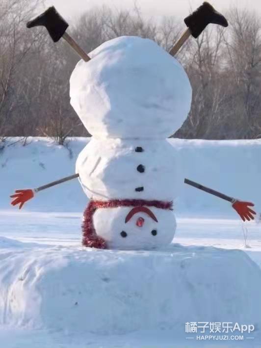 肢体雪人真实照片图片