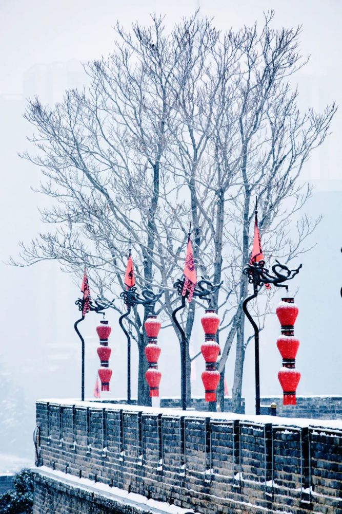 西安雪景上线雪落疫散长安常安