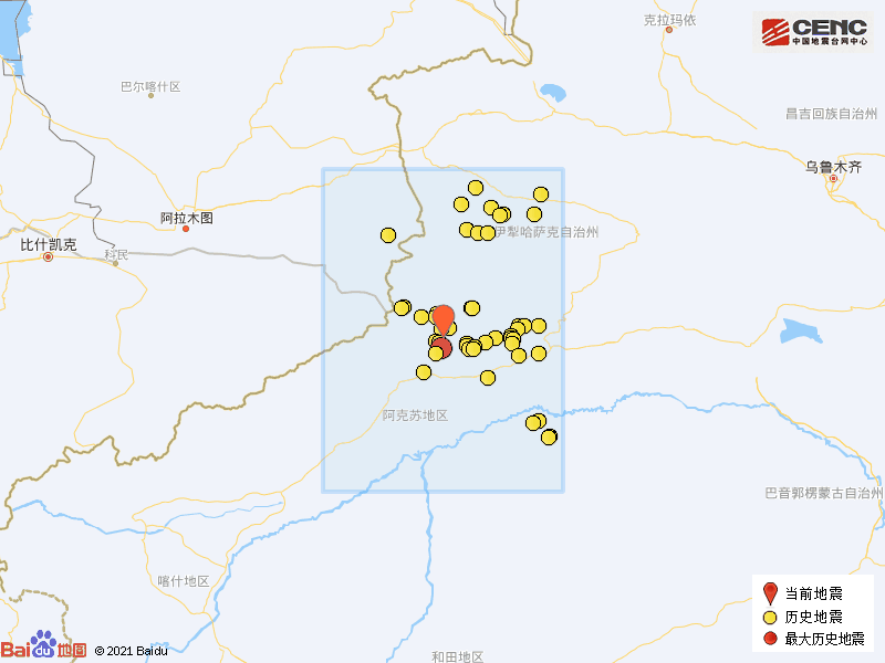 新疆阿克蘇地區拜城縣發生31級地震