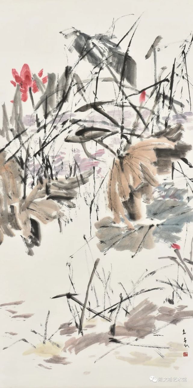 陈文希风定池莲图