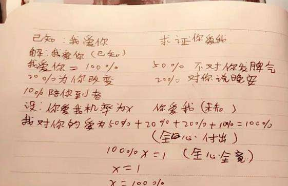 高中学霸"情书"走红,表白方式新颖且浪漫,老师看后自愧不如|学霸|数学