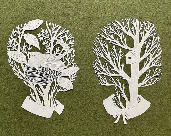 女孩用刻刀"画"插画,缠着创口贴的手指,让人心生敬意_腾讯新闻