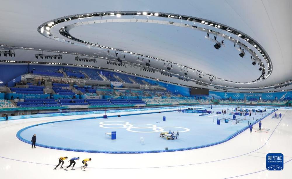 北京冬奥会国家速滑馆冰丝带正式对媒体开放