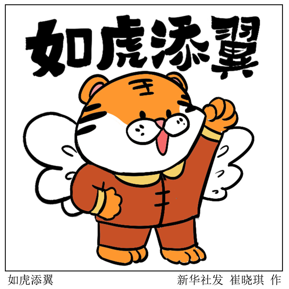图表表情包春节年俗金虎送福如虎添翼