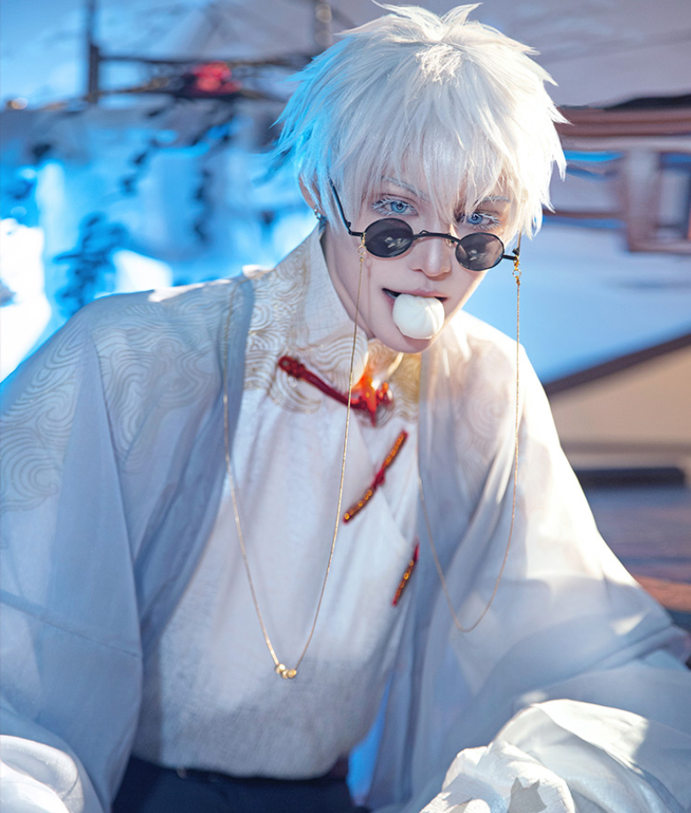 五条悟唐装cos服斯文败类气息满屏配套眼镜太贴心了