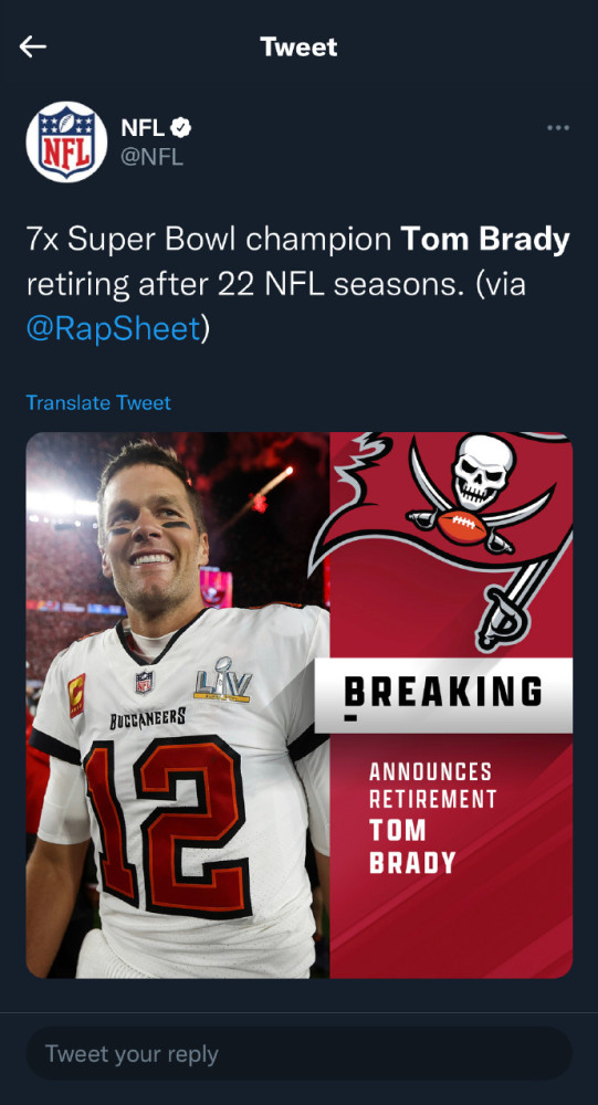 一個時代即将落幕 Nfl官方宣布 湯姆 布雷迪賽季結束将退役 體育其他 天天看點
