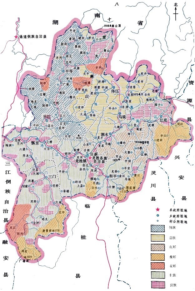 龙胜乡镇地图图片