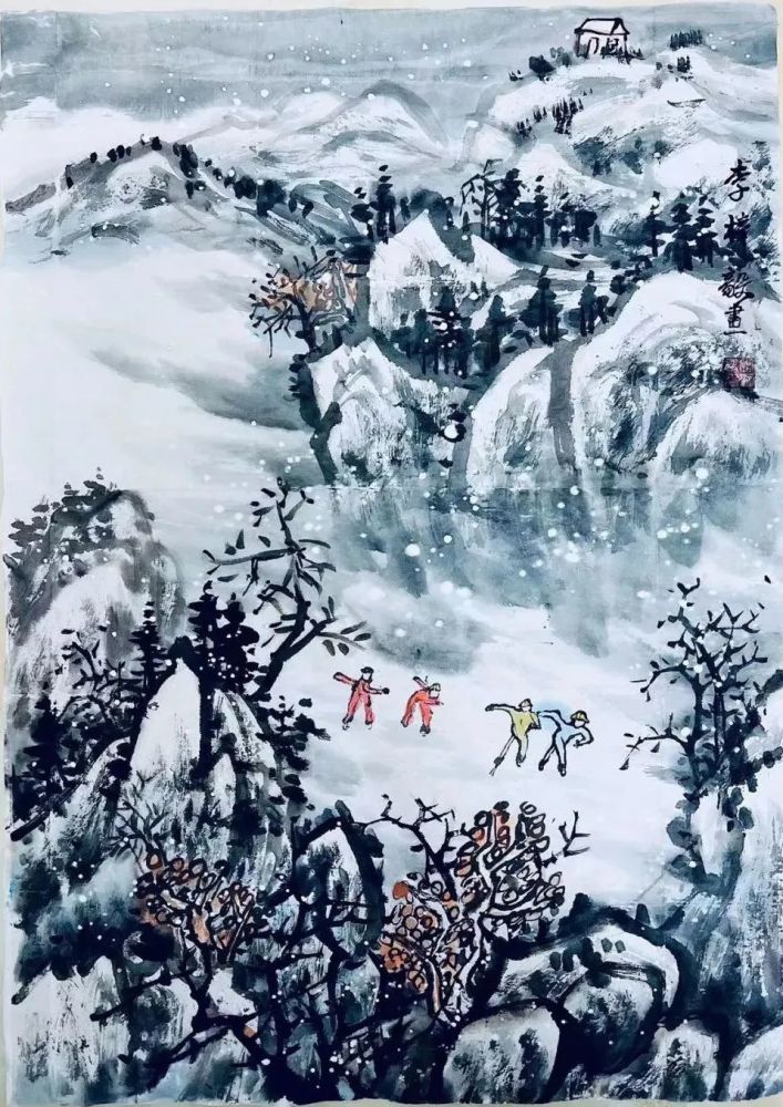 迎冬奥国画 作品图片