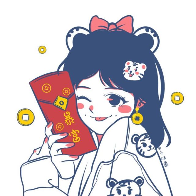 虎虎新年情侣头像 新的一年从头开始
