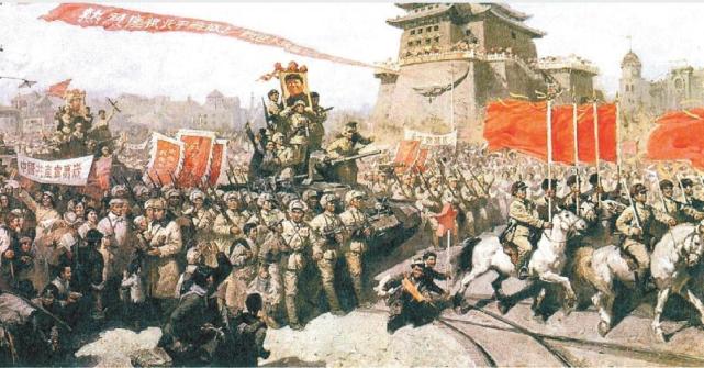 油画《和平解放北平》