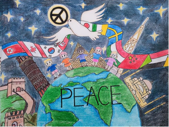 世界和平图画一等奖图片