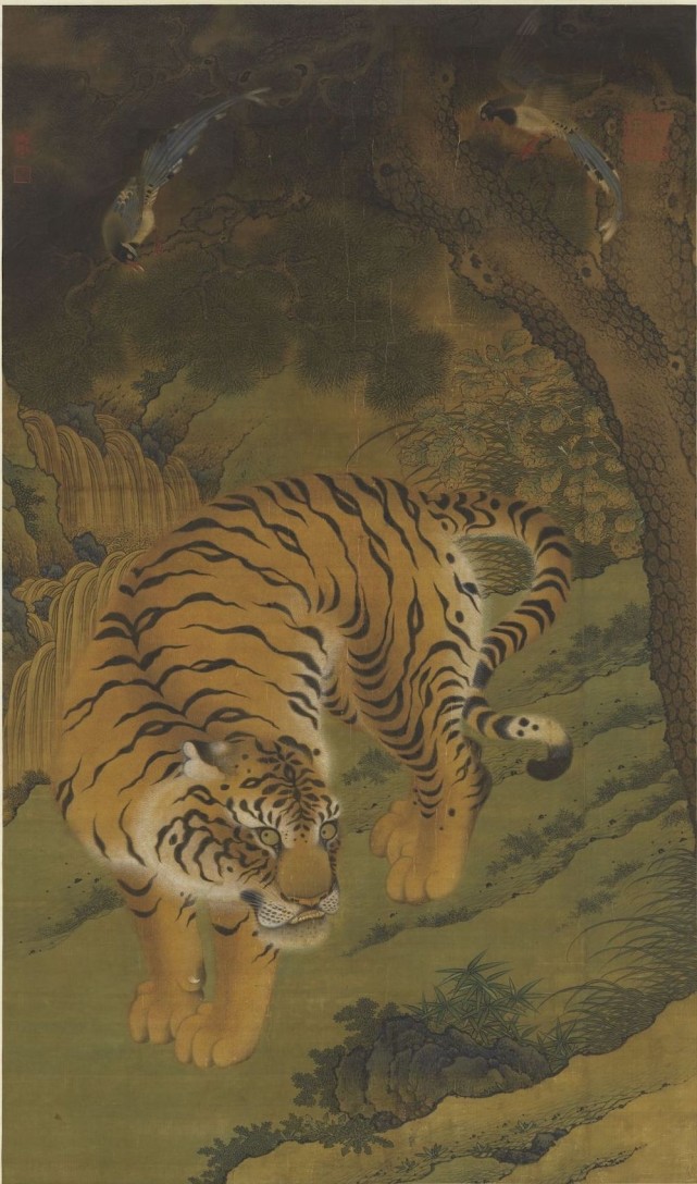 这幅画对老虎的形态,描绘得相当老练,是中国画史画老虎的佳作