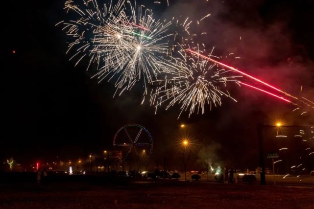 过年仪式感心湖上演加特林式烟花秀你去了吗