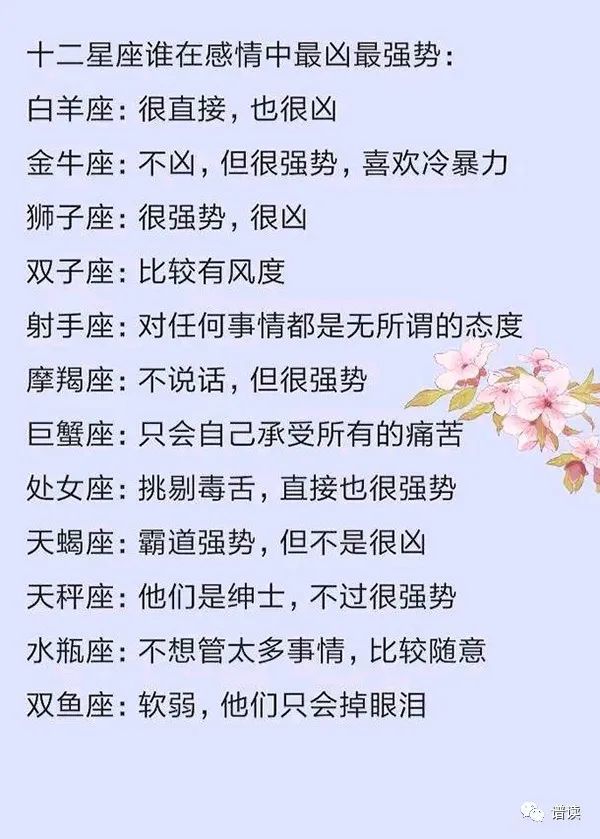 星座 12星座谁在感情中最凶最强势 12星座示爱的小暗语 腾讯新闻