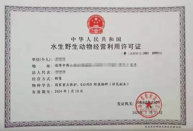 闭壳龟还是需要办理《中华人民共和国水生野生动物人工繁育许可证》