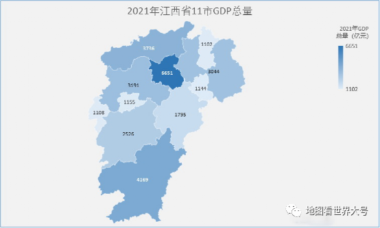 江西11市2021年gdp排名出爐贛州穩居第二11市全部超千億名義增速均超