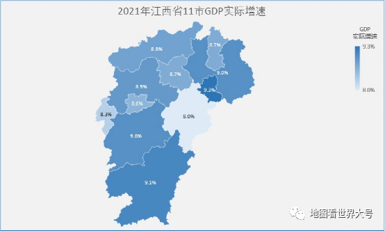 江西11市2021年gdp排名出爐贛州穩居第二11市全部超千億名義增速均超