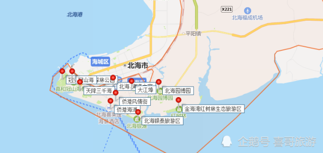 北海·海洋之窗,北海园博园,金海湾红树林生态旅游区,北海银滩旅游区