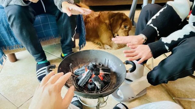 在广州烤火我们仨