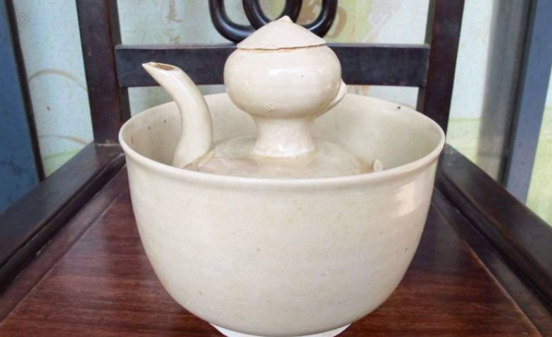 SONG RU kiln China old antique Porcelain cyan LOTUS Nail Bowl 