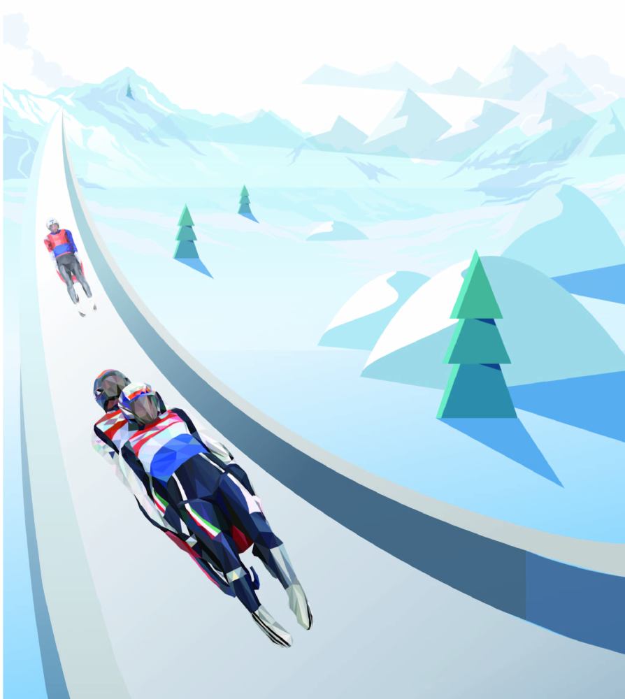 图解北京冬奥会项目雪橇以仰面身姿控制滑行速度与回转的惊险运动