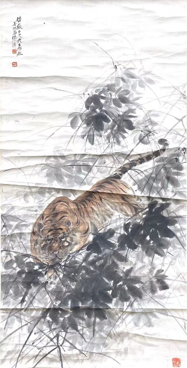 虎图轴▲张大千纪念馆藏-赵同相 雄风画虎图轴▲东兴馆藏-虎痴张善宨