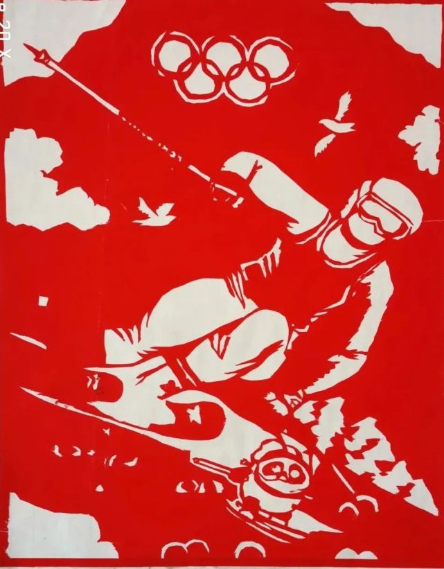 冬奥会运动员剪纸图片图片