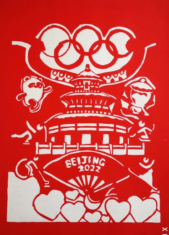 冬奥会中国结剪纸图片